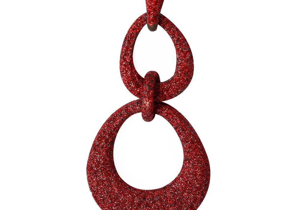 ARETES CRYSTAL LARGOS ROJOS