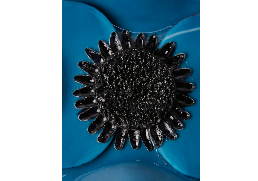 BROCHE FLOR CUATRO PETALOS AZUL