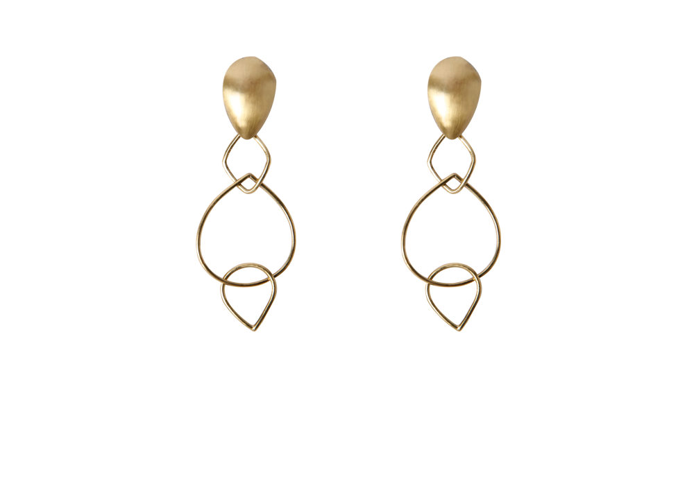ARETES CLIP EN TRES ANILLOS DORADO